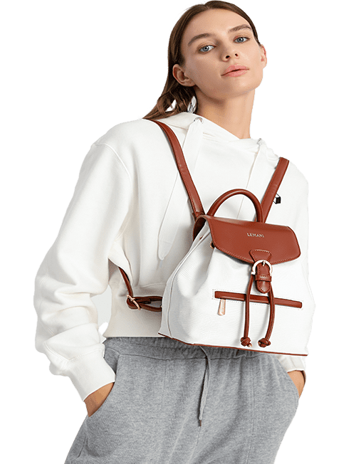 Stylish Leather Rolled Top Handle Bag™ – Lemani Paris